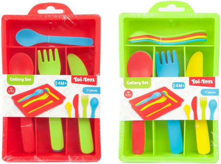 Immagine prodotto Toi-Toys Startseite Essen Besteckset mit Tablett, 16-tlg.