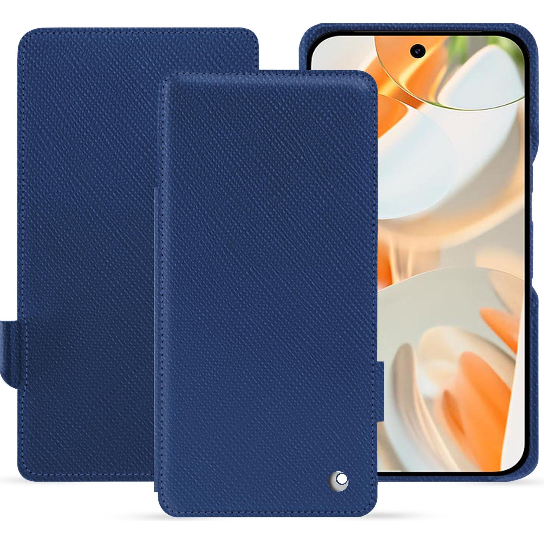 Noreve Lederschutzhülle horizontal (Google Pixel 9 Pro), Smartphone Hülle, Blau