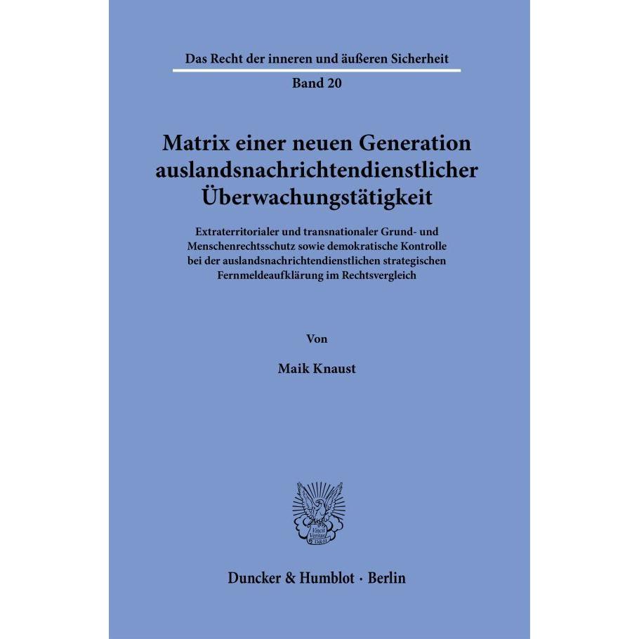 Knaust:Matrix einer neuen Generation au, Fachbücher von Duncker & Humblot