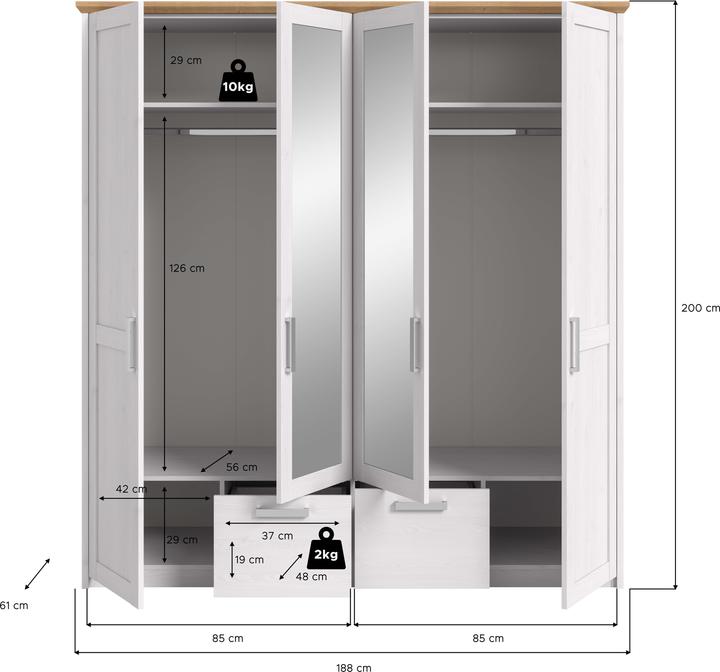 Produktbild Xonox Home Verona (188 x 61 x 200 cm)