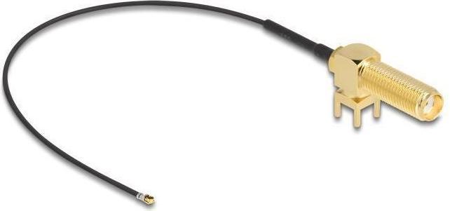 Actual product image Delock Antenna cable SMA 90° PCB socket for installation to I-PEX Inc, MHF® 4L plug 1.13 15 cm thread