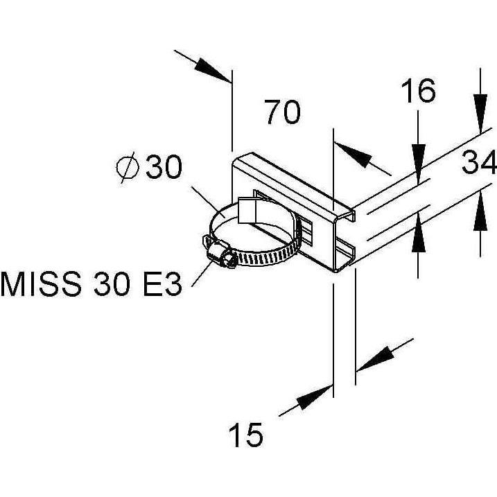 Niedax, Canale passacavi, Guida di montaggio (7 cm)