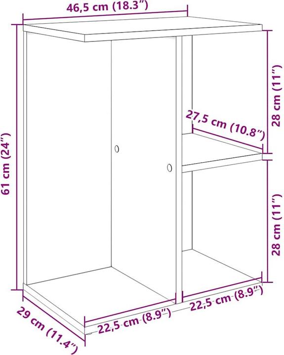 Immagine prodotto vidaXL Nachttisch (46.50 x 29 x 61 cm)
