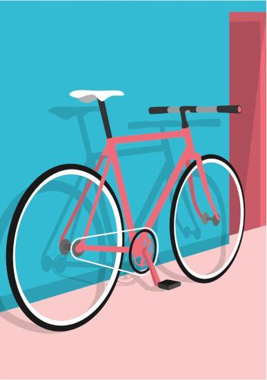 Produktbild Nobis design Postkarte Fahrrad neon