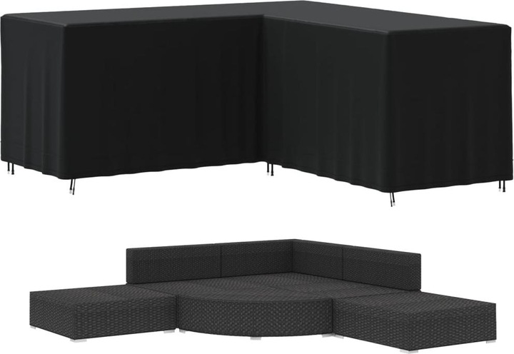 Produktbild VidaXL Gartensofa-Abdeckung L-Form Schwarz 215x215x86 cm 420D