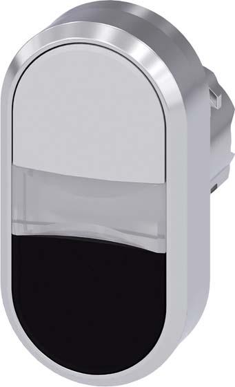 Actual product image Siemens Double pushbutton white, black 3SU1050-3AB