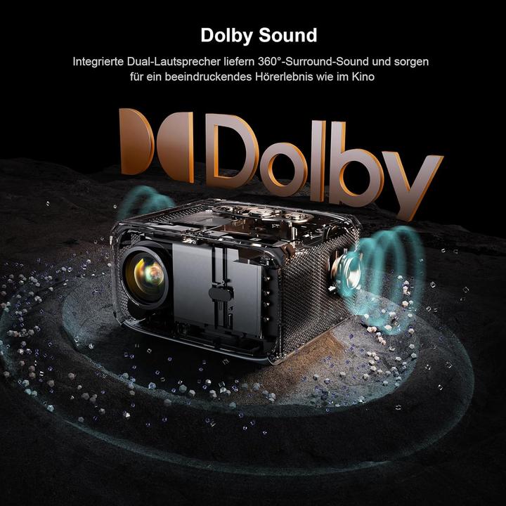 Produktbild Jimveo Smart Beamer mit Dolby Audio & KI-Autofokus (Full HD)