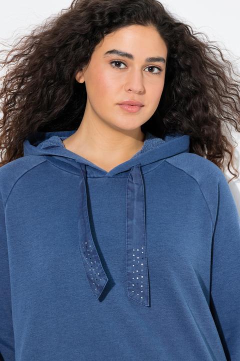 Actual product image Ulla Popken Rhinestone Drawstring Moon Wash Hoodie (50, 52)