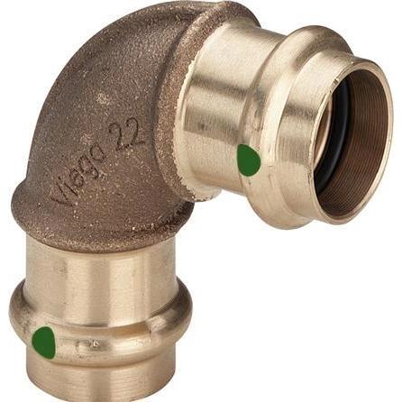 Viega, Rohrverbindungstechnik, Sanpress-Bogen 90° 15 Rotguss/glänzend, 103750 (Pressverbindung)