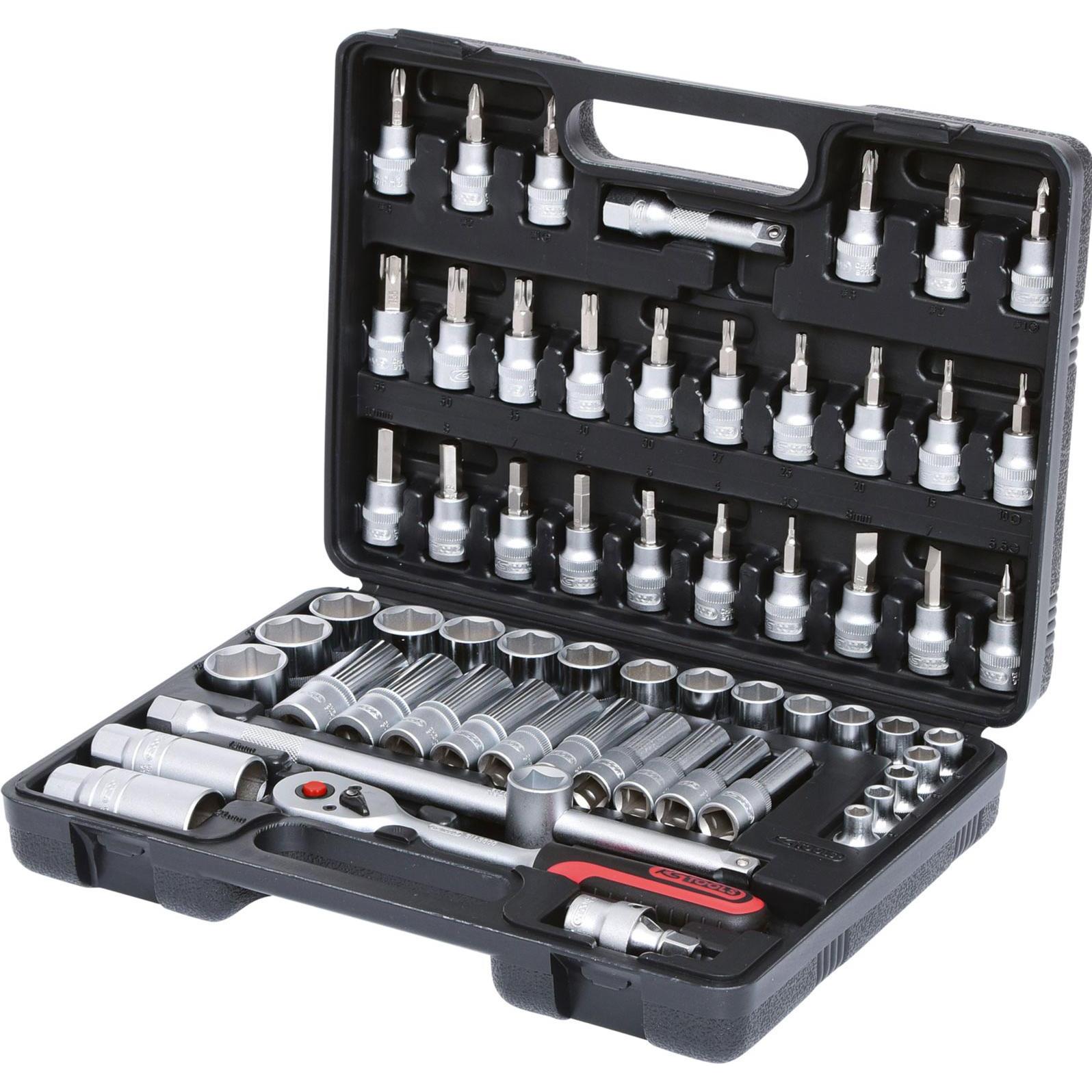 KS Tools, Steckschlüssel + Stecknuss, 3/8 Steckschl.-Satz 61-tlg.