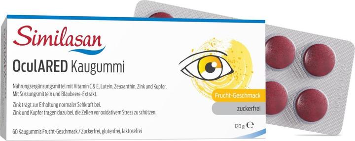 Immagine prodotto Similasan Gomma da masticare OculARED alla frutta 60 (60 Pezzo/i, 154 g)