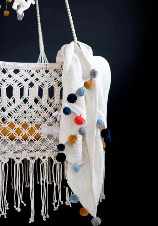 Immagine prodotto Kikadu Coperta Pompom Lama (100 x 80 cm)