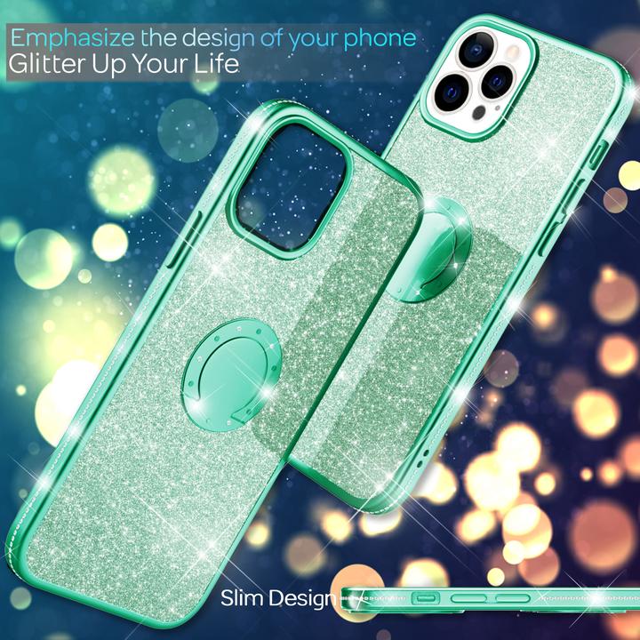 Actual product image Nalia Ring Glitter Silicone Cover (Apple iPhone 13 Pro)