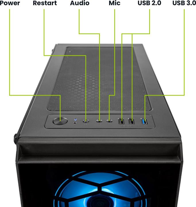 Produktbild Megaport Gaming Komplett-PC Intel Core i5-10400F• GeForce GTX1650 • 24" Full-HD + Tastatur+Maus • 16-DE (Intel Core i5-10400F, 16 GB, 500 GB)