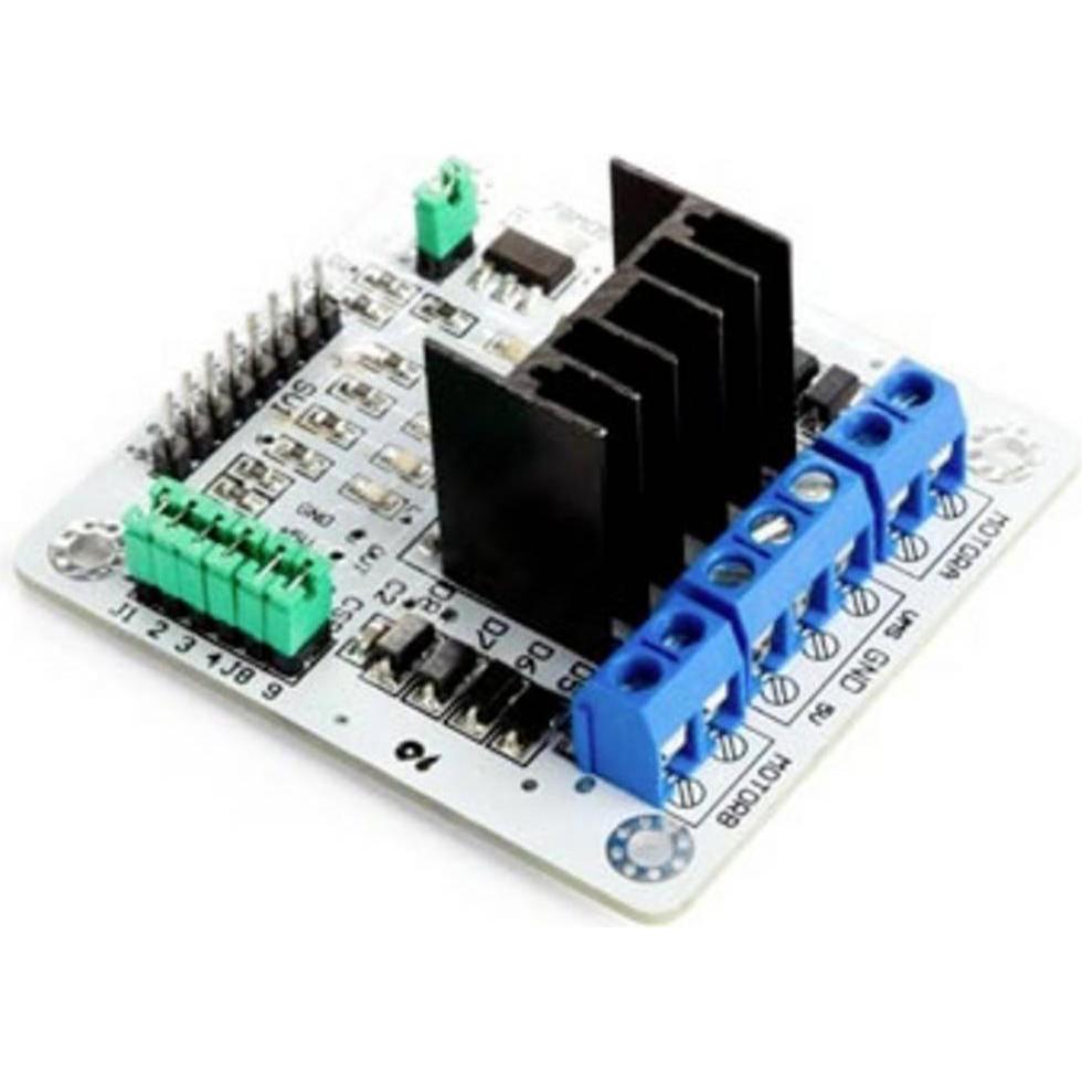 Whadda Modul L298N Dual Brücke DC & Schrittmotor Treiber, Entwicklungsboard Zubehör, Grün, Weiss, Blau, Schwarz