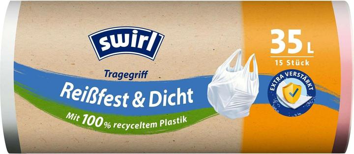 Swirl Müllbeutel Reissfest & Dicht, mit Tragegriff, 35 Liter (4er Pack) (4x, 35 l)