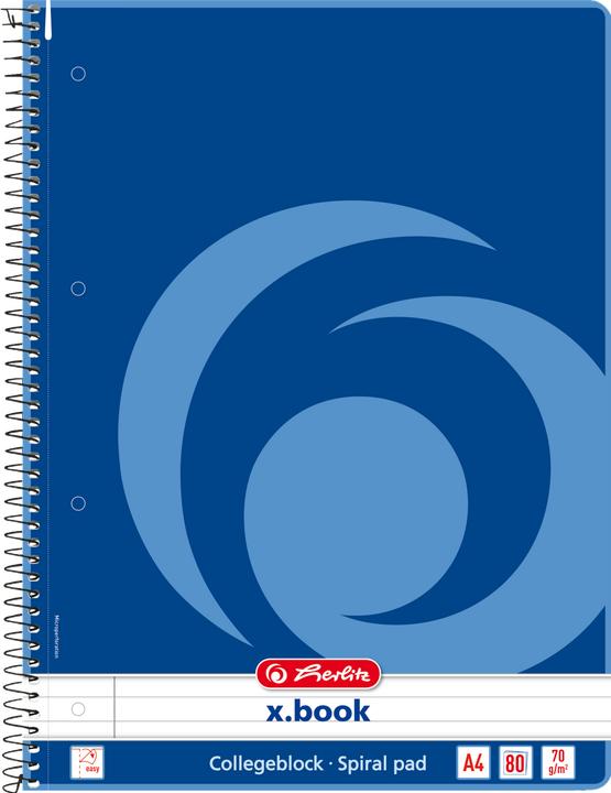 Productafbeelding Herlitz College notitieboek x.boek gelinieerd DIN A4 binnenmarge (A4, Rijen, Geen binding)