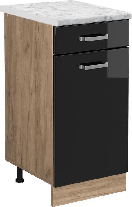 Black high gloss, Gold power oak, Marble-white