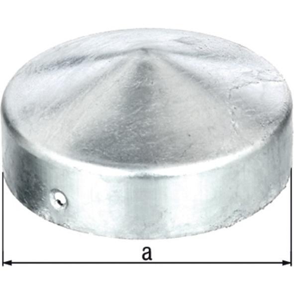 GAH, Zaunpfosten + Pfähle, Pfostenkappe Ø 80 mm rund flache Form feuerverzinkt