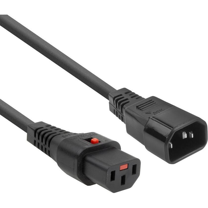 Iec Lock 230V connection cable C13 lockable - C14 black 1.50 m (1.50 m), Stromkabel