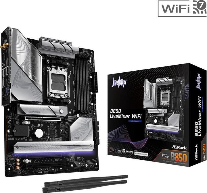 Produktbild AsRock B850 LiveMixer WiFi (AM5, AMD B850, ATX)