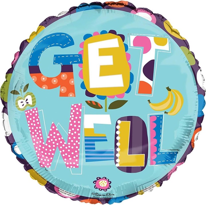 Actual product image Simon Elvin Get well soon foil balloon