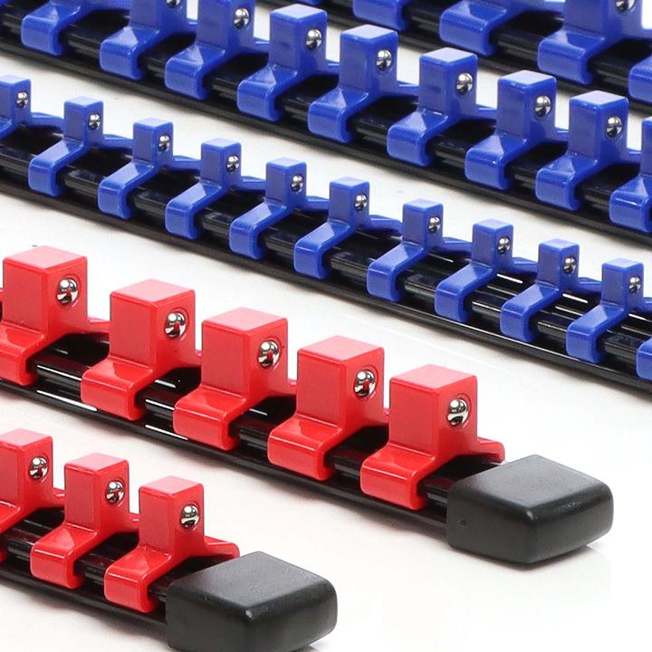 Produktbild XPOtool Steckschlüssel Organizer 6 Stk. Halterung 1/2" 1/4" 3/8" Aufsteckschiene (10 mm)