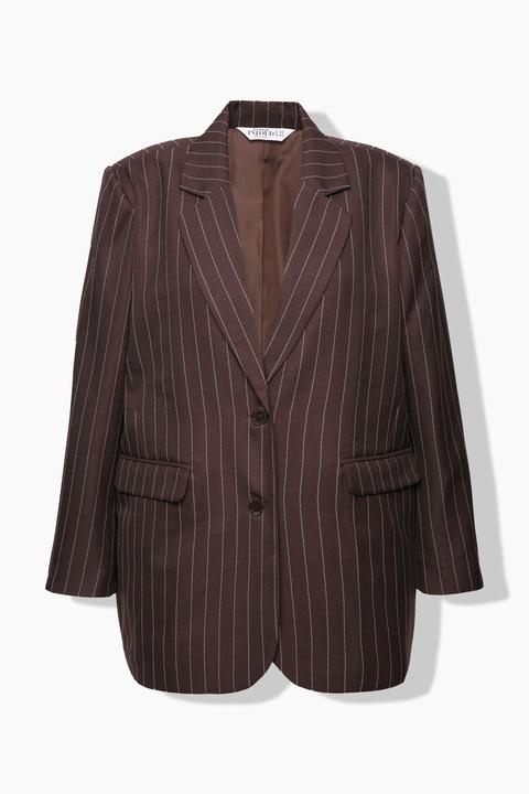 Actual product image Studio Untold Shimmer Pinstripe Button Front Blazer (46, 48)