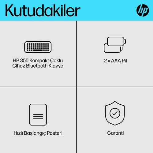Productafbeelding HP 355 Compact Bluetooth-toetsenbord voor meerdere apparaten (DE, Draadloze)