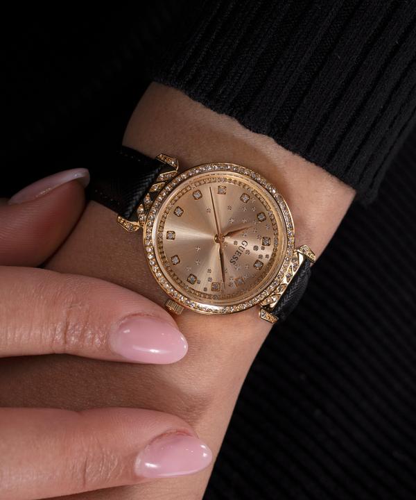 Immagine prodotto Guess P GLD CS W/ CRYS / SUN CHAMP GLITZ DL / BLK SAFFIANO LTR STRP Orologio da polso (32 mm)