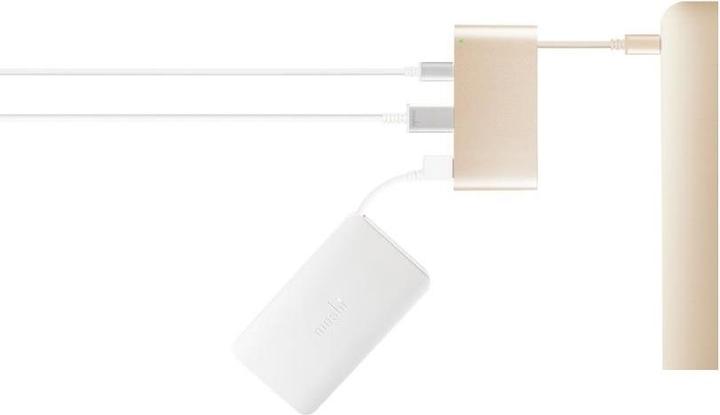 Actual product image Moshi USB-C Multiport Adapter Gold (USB-C, 3 ports)
