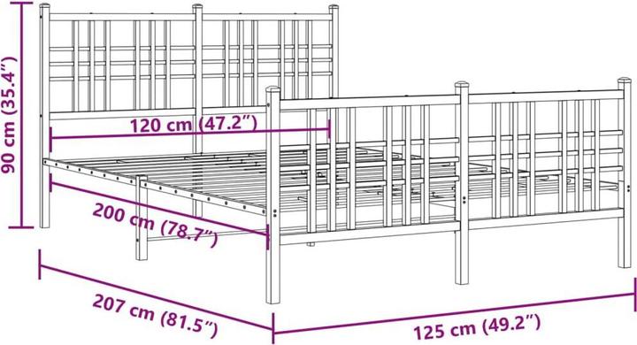 Produktbild vidaXL Bettgestell (120 x 200 cm)