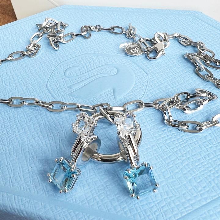 Actual product image Swarovski Jewellery for earphones blue 5619485 (Rhodium-plated metal)