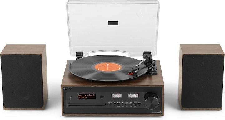 Produktbild Audizio Platenspeler met speakers - Boston platenspeler Bluetooth, CD speler en DAB