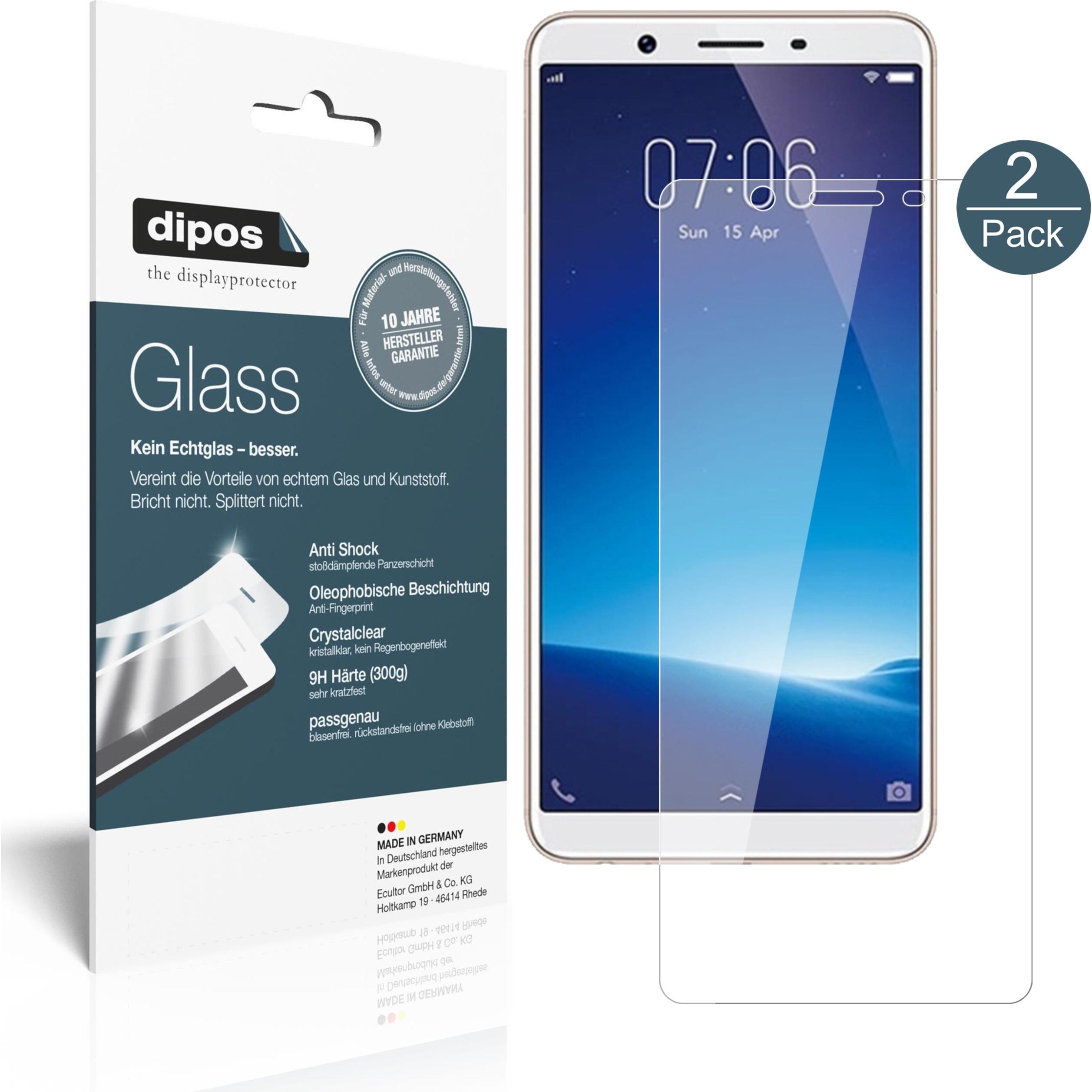 Dipos Displayschutz Anti-Shock (2 Stück, Vivo Y71), Smartphone Schutzfolie, Transparent