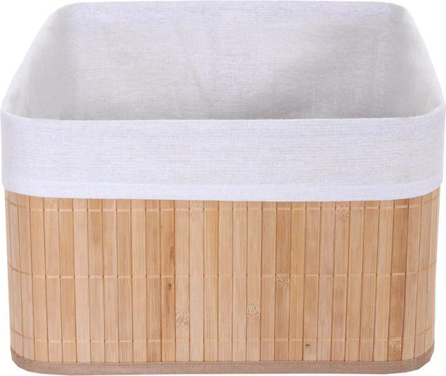 Actual product image Swisshandel24 2x Storage Basket, Basket Storage Box Sorting Box Shelf Basket, Bamboo - Natural Coloured (33 cm, 2x)