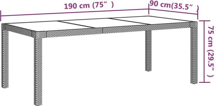 Produktbild vidaXL Garten Essgruppe (190 x 90 x 75 cm)