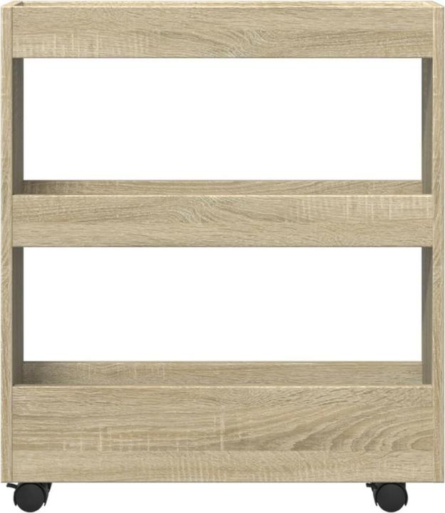 Immagine prodotto vidaXL Carrello portaoggetti Carrello da cucina stretto a 3 ripiani Rovere Sonoma