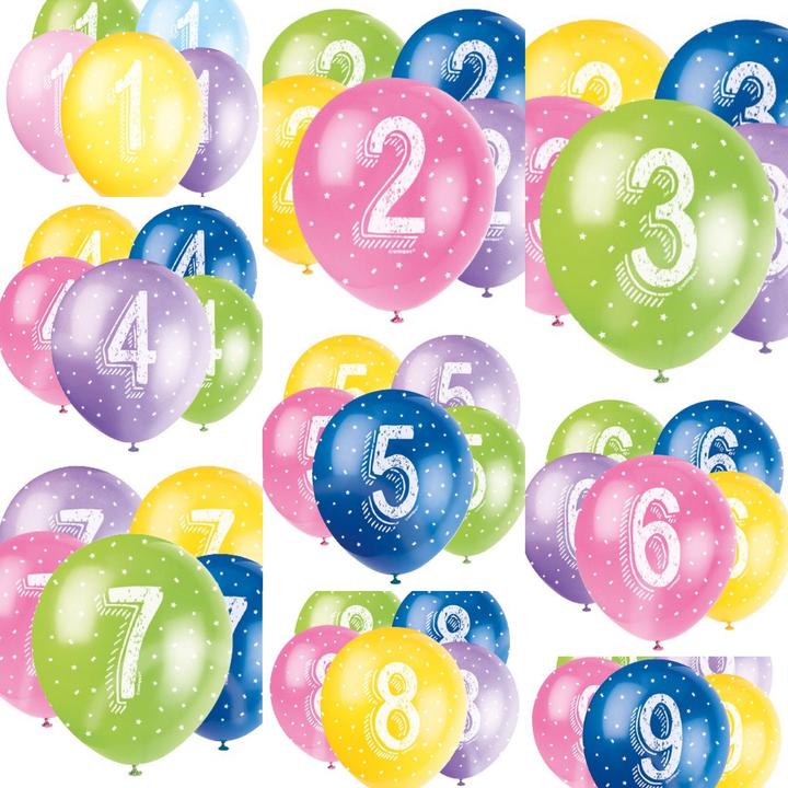 Actual product image Unique Balloons 3 years assorted 30cm (5pcs)