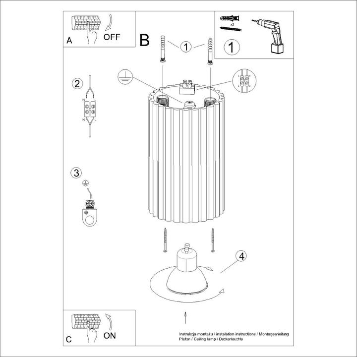 Produktbild Licht-Erlebnisse Deckenlampe Berta (GU10)