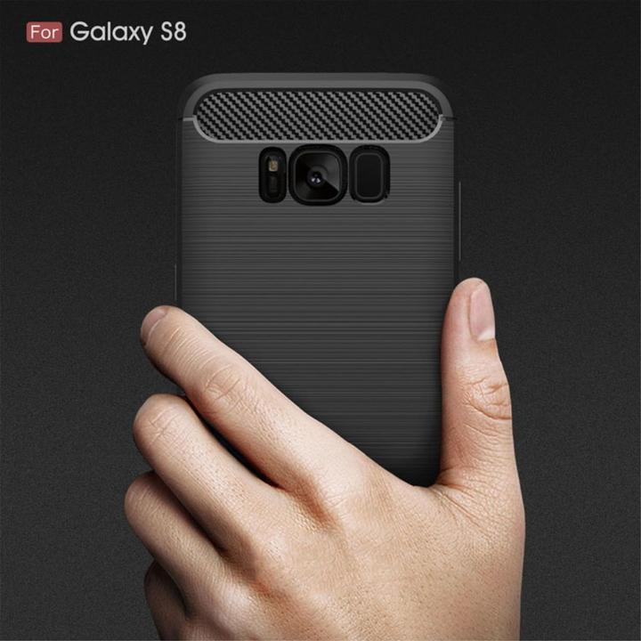 Produktbild König Design Hülle Handy Schutz für Samsung Galaxy S8 Case Cover Etuis Carbon Optik Schwarz (Samsung Galaxy S8+)