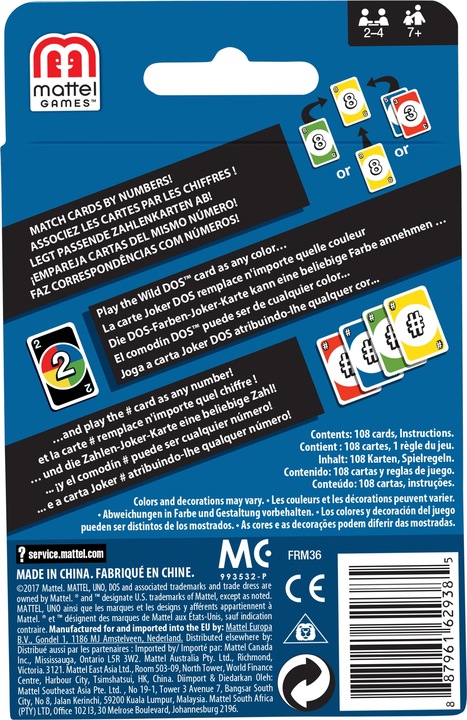 Immagine prodotto Mattel Games Dos (Inglese, Tedesco, Francese, Italiano)