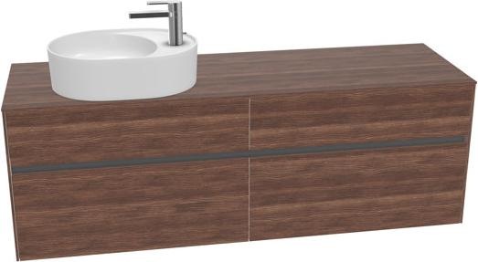 Actual product image Villeroy & Boch Collaro washbasin cabinet 1600x548x500 mm, 4 drawers, for washbasin left, C066L (167 x 62 x 57 cm)