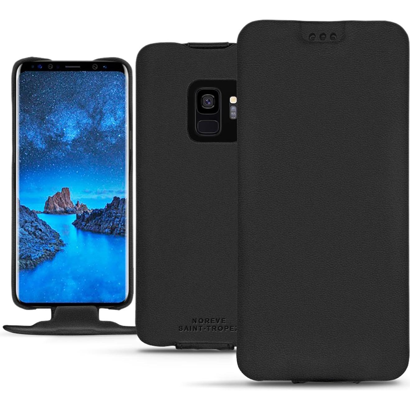 Noreve Lederschutzhülle vertikal (Samsung Galaxy S9), Smartphone Hülle, Schwarz