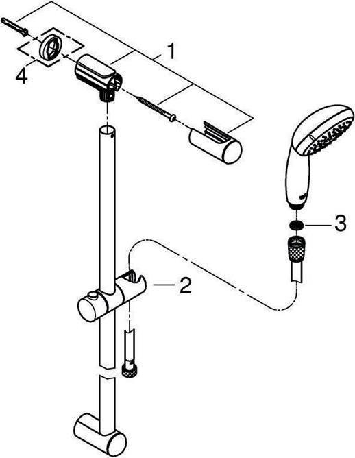 Produktbild Grohe Brausestangenset Tempesta 100 BSt 90cm m Durchfl-konst 9,5 l/m chr