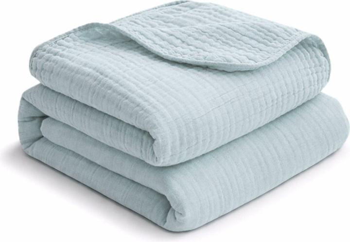 Hermex Seersucker-Decke Sommerdecke Baumwolldecke Bettdecke Sofadecke (230 x 200 cm)