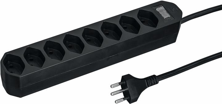 Actual product image Steffen COMPACT power strip 1.5m 8xT13 Switch, black (8x, Type 13, 1.50 m)