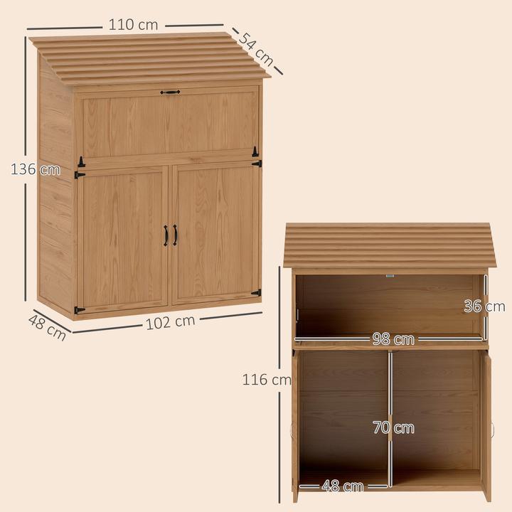 Produktbild Outsunny Gartenschrank Tannenholz Braun