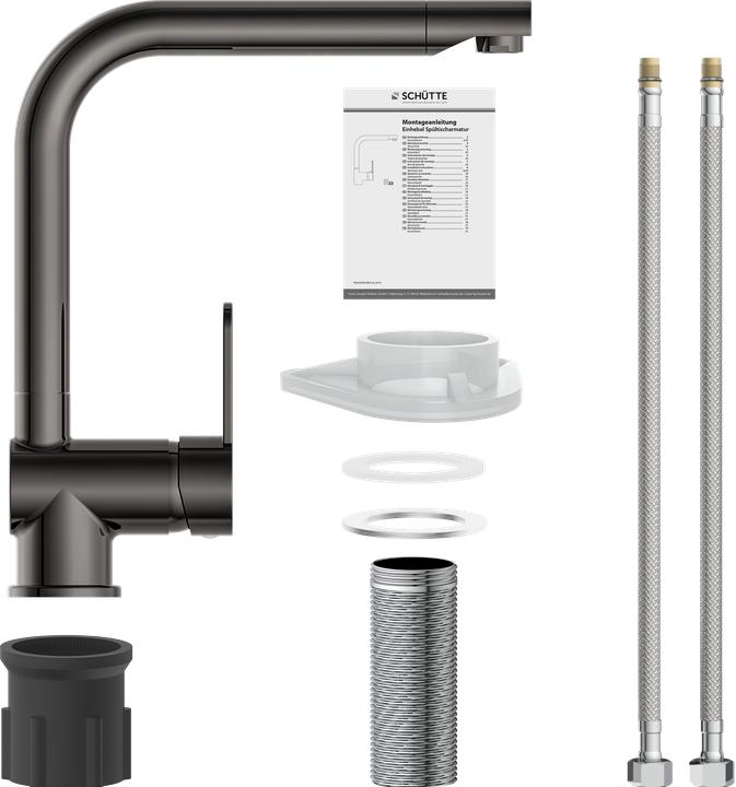 Image du produit Schütte Robinet Cuisine RIO Robinet d'évier Graphite brillant Pivotant 79836