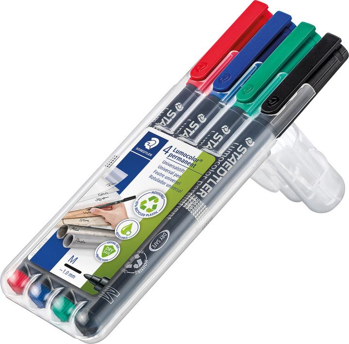 Image du produit Staedtler Lumocolor permanent (Multicolore, 1 mm, 4 x)